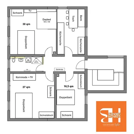 Apartamento Design Loft Xl I 3 Sz I 98 Qm I 2 Arbeitsplaetze *