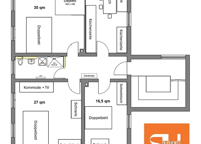 Апартаменты Art Loft Mit 3 Schlafzimmern I 98 Qm I 2 Arbeitsplaetze I 8 Gaeste *